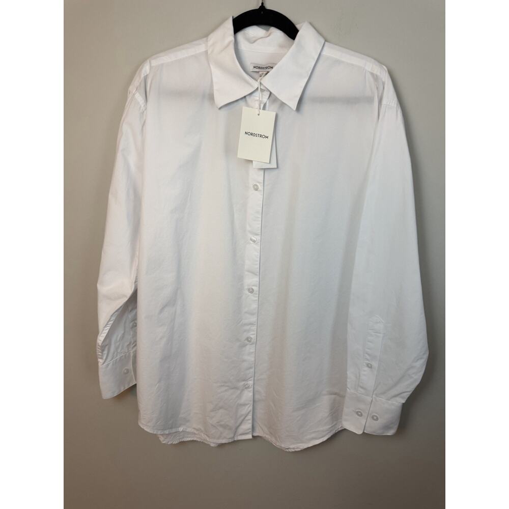 Nordstrom White Button-Down Shirt
